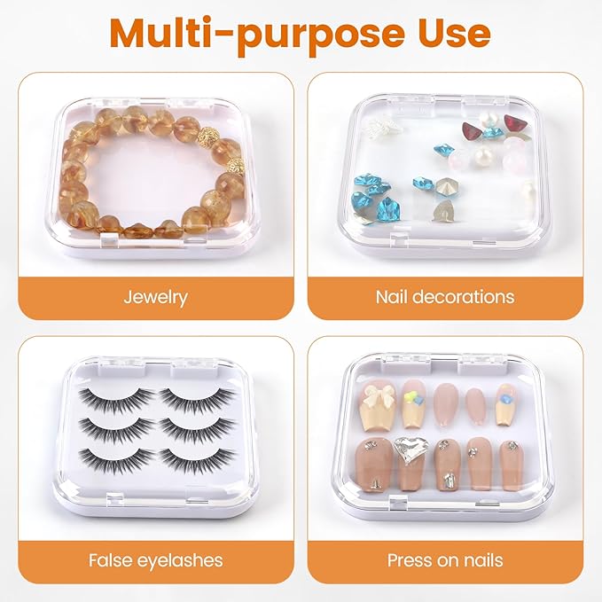 15 Pcs Press On Nail Packaging Box Press on Nail Storage Box for Press Ons with 90 Pcs Adhesive Double Sided Tape for Fake Nail Storage Case Nail Display Nail Salon Supplies (White)