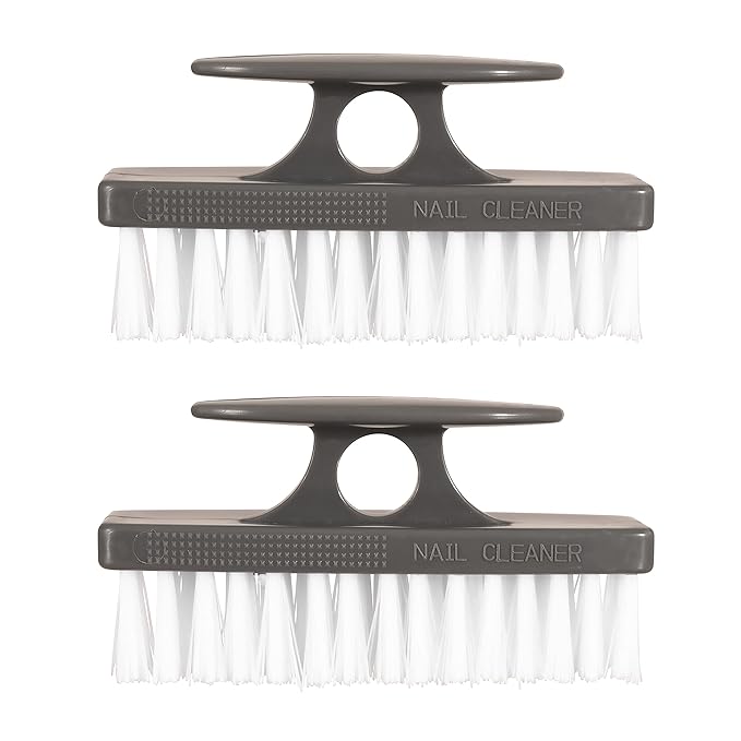 Superio Nail Brush for Cleaning Fingernails, Toe & Foot - All-Purpose Stiff Cleaning Brush for Home, Kitchen, Work - Black