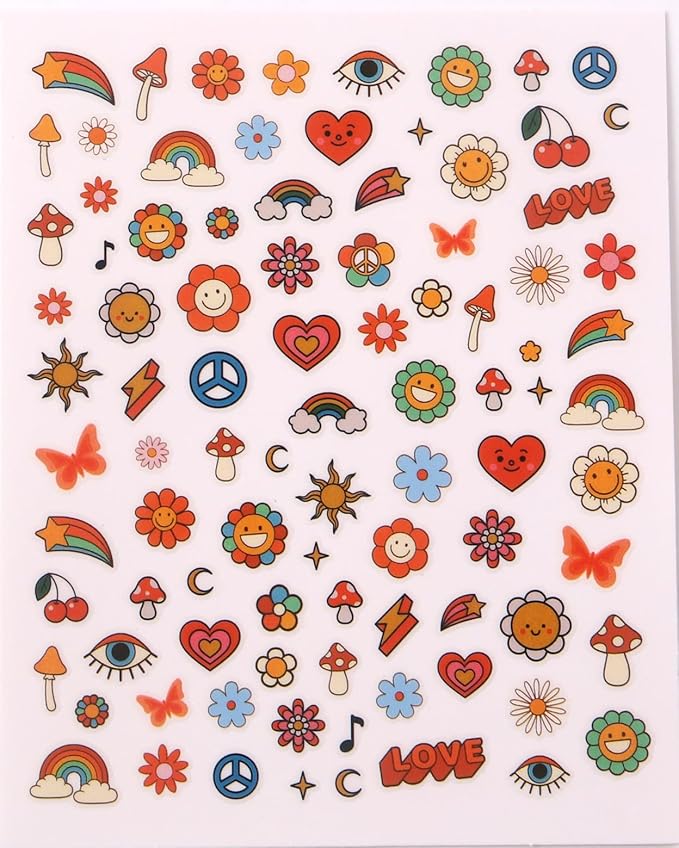 Impressed 5 Sheets Luxury Nail Art Stickers 500+ Gold Customized Nail Decals for Fake Nail Design and Salon Nails Accessories (Y2K)