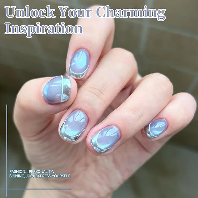 Born Pretty Cat Magnetic Eye Gel Nail Polish Set,6 Colors Spring Summer Pastel Mirror Effect Magnetic Gel Polish Glass Smoothie U V Gels for Nail Art Manicure DIY at Home 7ML