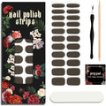 Nail Polish Strips (No UV Lamp Needed) - 22 Pcs Salon Quality Gel Nail Stickers - Long Lasting Wraps (Abyssal Green)