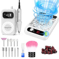 Portable Electric Nail Drill Kit & Nail Dust Collector,Nail Filer Professional 45000 RPM(with 12 Drill Bits & Accessories),3700RPM Vacuum Nail Fan Dust Collector with Reusable Filter for Salon & Home