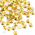 Dowarm 1440 Pieces SS4 Flatback Crystal Rhinestones, 1.5MM for Craft Nails Dance Costumes, Non Hotfix, Metal Sunlight/Gold