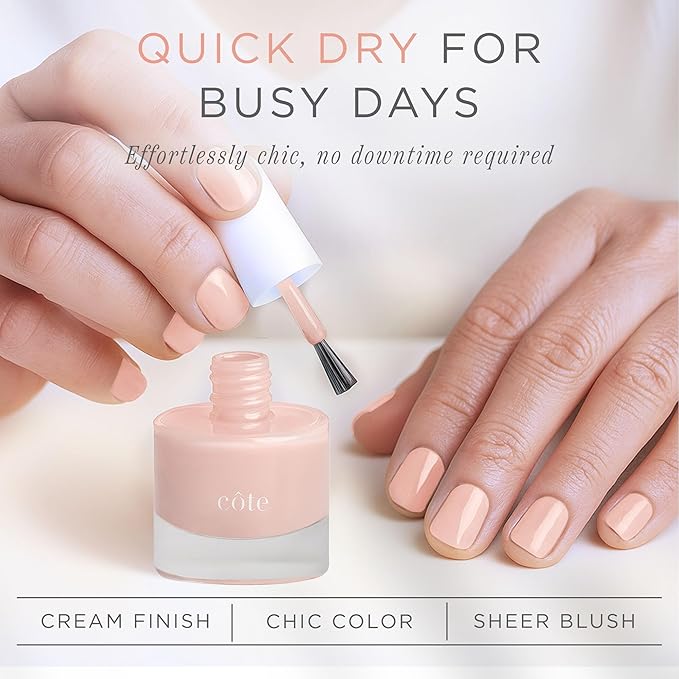 Cote Beauty’s Sunday Brunch, Blush Pink Nail Polish, Smooth & Sheer Finish, Vegan & Cruelty-Free, Long Lasting Nail Polish, Ideal for Every Occasion, Made in USA, 0.27 Fl Oz