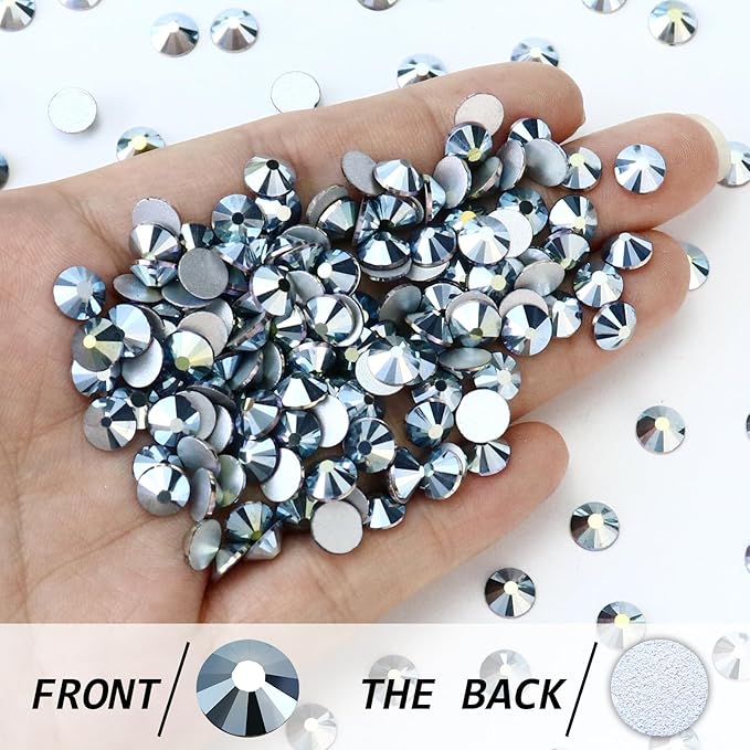 1440PCS SS20 Flatback Crystal Rhinestones Round Gems for Nail Art and Craft Clothes Glue Fix, Crystal Heart (4.6-4.8mm)