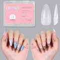 AILLSA Almond Full Cover Nail Tips Upgraded Matte Prefiled Gel Nails Tips False Gelly Press on Soft Nail Tip Medium Almond Shaped Nails for Nail Extensions DIY Holiday Gift (240Pcs 10 Sizes)