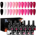 Nude Pink Gel Polish 12 Colors Gel Nail Polish Set Nail Polish Light Pink Baby Pink White Black Nail Art Design Manicure Kit Gifts for Women 8ml