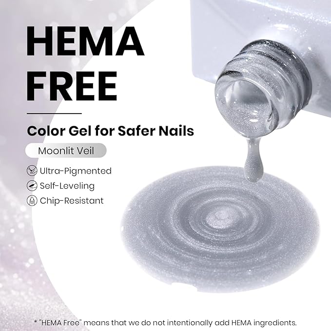 Beetles Moonlit Veil Clear Cat Eye Gel Nail Polish - 15ML Glassy Silver Cat Eye Glitter Gel Polish with Magnet Soak Off UV Nail Art Salon DIY Manicure Gift for Women