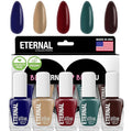 Eternal Beige Nail Polish Set for Women (ELEGANT) - Red Nail Polish Set for Girls - Lasting & Fast Dry Blue Regular Nail Polish for Home DIY Manicure Pedicure - Made in USA, 13.5mL (Set of 5)