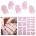Semi Cured Gel Nail Strips, 28 pcs Gel Nail Stickers Work with Any UV Lights, Long-Lasting Nail Wraps, Stick on Nails for women Easy to Apply & Remove