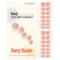 Heyhae Semi Cured Gel Nail Strips | No LED Lamp Needed | Ombre, Pink, Spring | Easy Apply & Remove, Salon Quality | Includes 28 Strips, 1 Prep Pads, Nail File & Wooden stick - Hey, You Off Today?