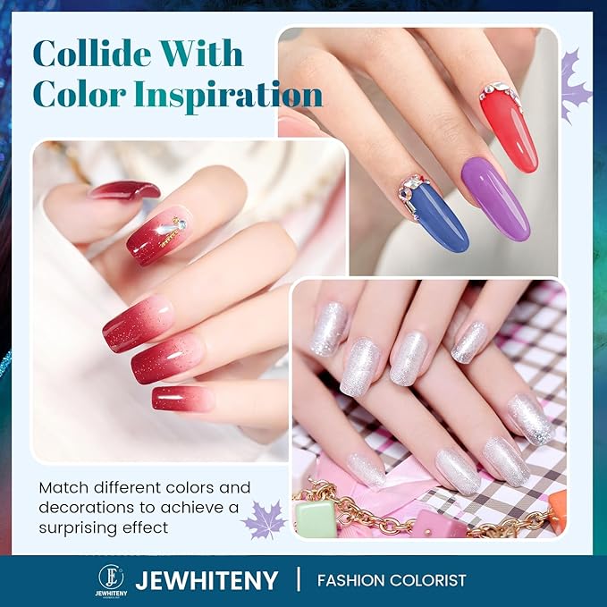 JEWHITENY 14 Colors Poly Nail Gel Kit With U V Lamp Poly Nail Extension Gel All-in-one Kit Builder Strengthen Art Starter DIY At Home Gifts For Women
