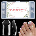 outopen 300pcs Wide Square Toe Nail Forms Clear Toenail Extension Nail Mold Full Cover Nail Art Mold for Toes for Wide Nail Beds Acrylic Extension Nail Forms for Beginners DIY Manicure, 15 Sizes