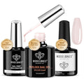 modelones Nail Dehydrator and Primer with Builder Nail Gel, 3Pcs Cover Nude Pink LED Gel Builder Polish Base Coat Prep Dehydrate & Bond Primer for Apex Building Thickening 10ml Home DIY Salon