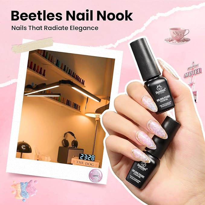 Beetles Nail Nook Gel Nail Polish Set - 119 PCS 100 Colors Gel Polish Kit Base Glossy Matte Glitter Top Coat Glitter Pearl Cat Eye White Red Pink Nude Uv Led Nails Easter Gift for Women