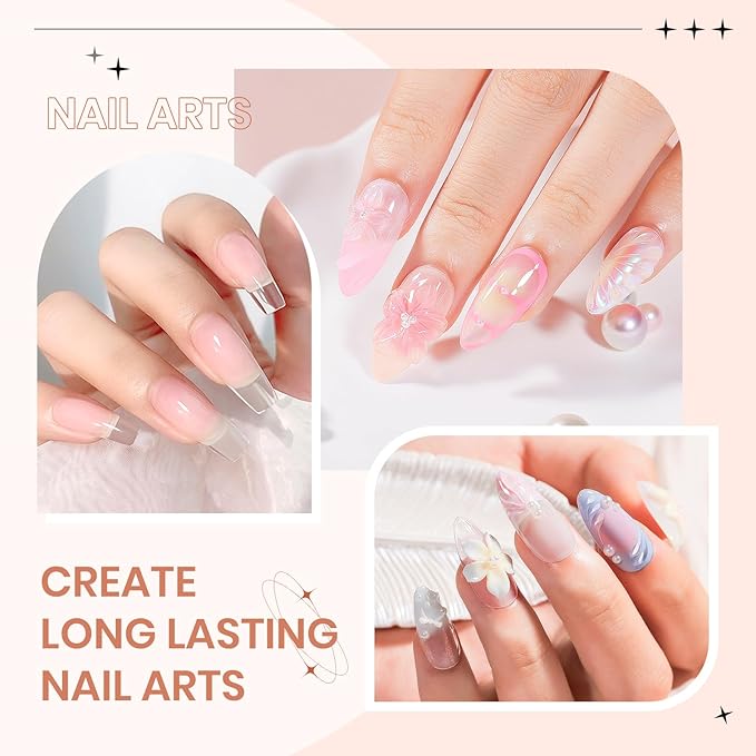 Solid Builder Nail Gel, 60g Large Capacity Clear 3D Nail Sculpting Hard Gel for nails Art Non-Sticky Hand for Carving Extension with Chrome Powder Home DIY Manicure