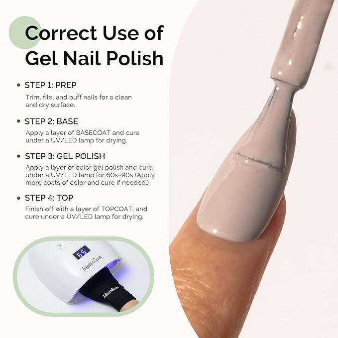 MelodySusie Hema Free Gel Nail Polish, 0.5 Fl Oz Thick Gray Nude Gel Polish, Non-Toxic, Long Lasting, Soak Off UV Nail Polish, Manicure Nail Design Salon DIY Nail Art at Home K0474