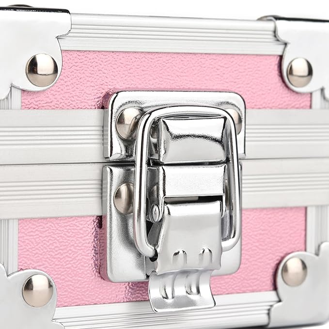 Professional 25 Holes Nail Drill Bits Box Container Nail Drill Grinding Bit Holder Nail Polish Head Storage Box Nail Tools Organizers Container Display Storage Box Manicure Tool (Pink)