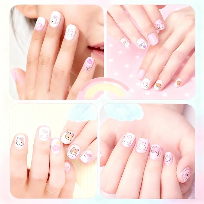 360Pcs Super Extra Short Kid Nail Tips,Soft Gel Nail Tip Pre-Shaped Press On Nails For Kids,Clear Acrylic Half Matte Full Cover Fake Nail For Kids On 12sizes,7-10 Years Girl