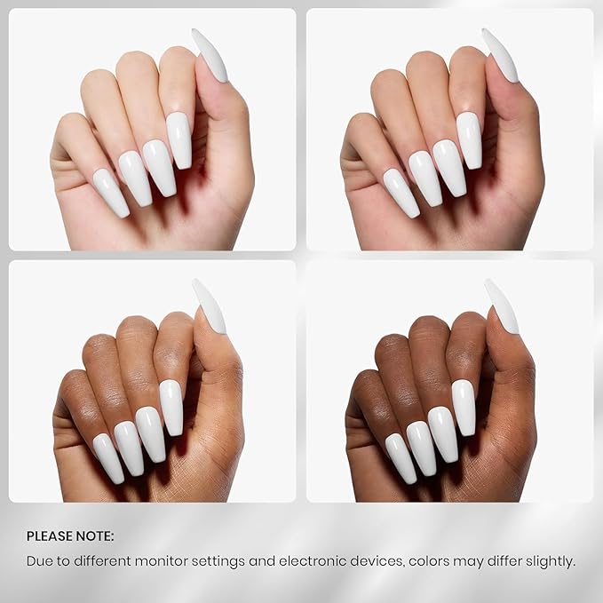 Beetles White Gel Polish Set - 2Pcs 15ML White Color Gel Polish Soak Off UV Light Cure for French Nail Manicure Salon DIY Gift for Women