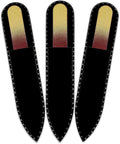 Mont Bleu Rainbow Crystal Nail File in Black Pouch - Small - Purse Size - Czech Tempered Glass - Handmade in Czech Republic - Best Crystal Glass Nail File for Women