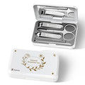 Nail Clippers Set Fingernail and Toenail Clipper Cutters, Manicure Pedicure Kit Grooming Kits, 5pcs Core Nail Care Tools with Portable Travel Case with Mirror Present for Man Woman