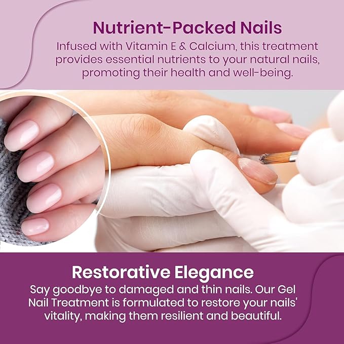 Mia Secret Gel Nail Treatment With Vitamin E and Calcium, 15ml - Repair and Strengthening Gel for Nails (Mochi)
