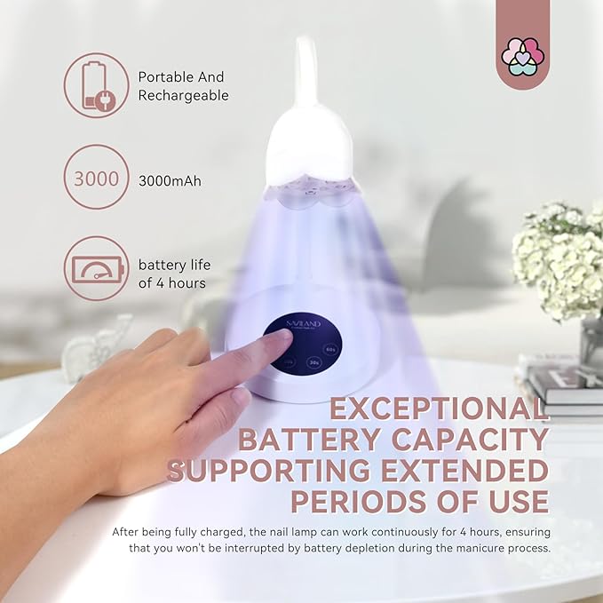 SAVILAND 30W U V Nail Lamp: Gel Nail Lamp Cordless U V Light for Gel Nails Smart Sensor LED Flash Cure Lamp lampara led para uñas Profesional Gooseneck U V Nail Light Nail Salon Home DIY Manicure