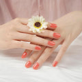 DANNI & TONI Semi Cured Gel Nail Strips Watermelon Red (Coral Delight) Gel Nail Stickers 28 Stickers
