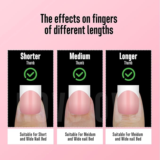 NOVO OVO Short Sharp Square White French Tip Nail Tips Press on BABY PINK, Need Builder Gel Top Coat Nail Glue, Soft Gel Fake Nail Extension, Full Cover False Nails for Salon DIY x 15 Sizes 240 pcs