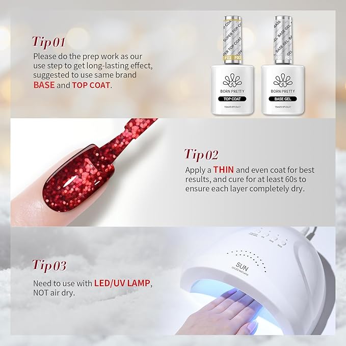 Born Pretty Christmas Gel Nail Polish Sparkle Glitter Green Red Gold Fall Winter Gel Polish Dark Green Burgundy Wine Red Gel Polish Set Nail Art Design Christmas Gift