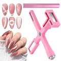 TOROKOM 5-in-1 Cat Eye Magnetic Nail Art Tool, Double-Ended Hexagon, Pink