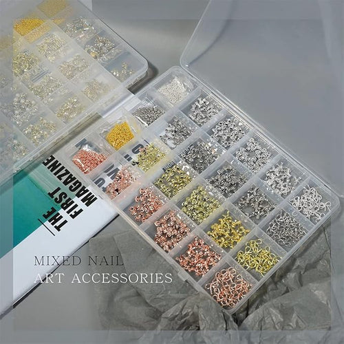 1 Box Gold Silver Alloy Bow Nail Art Decorations Rose Gold Nail Beads 3D Charm Bow Ties Nail Jewelry Ornaments Elegant Bowknots Nail Tips Decorations Manicure Accessories For Nails