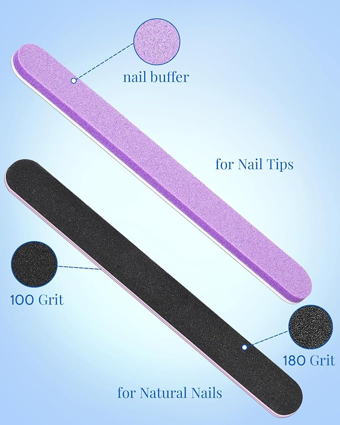 Short Square Nail Tips & Almond Nail Tips, 480 Pcs Clear Fake Nails with Glue, Full Cover Acrylic Nails with Files and Cuticle Fork for Salons and Home DIY