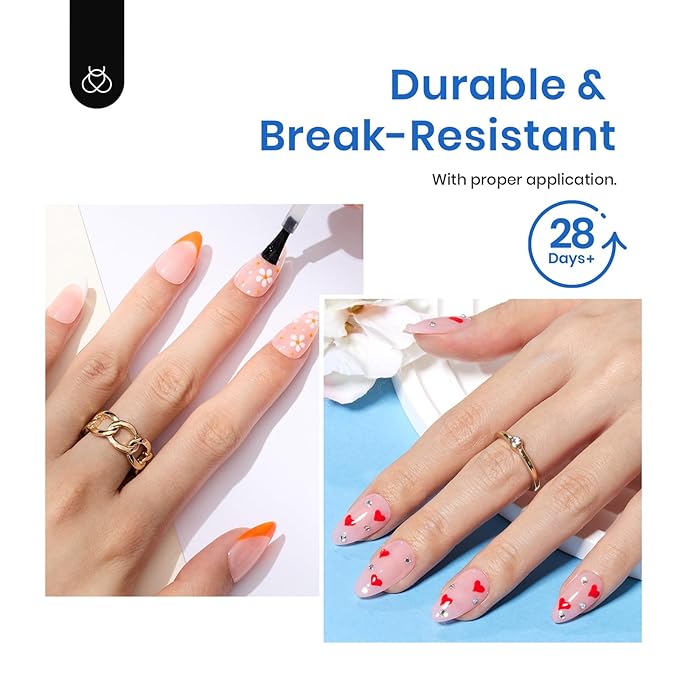 Beetles Gel Nail Tips Soft Nail Extension Set 504Pcs 12 Sizes Pre-Shape Clear Short Almond Nail Tips Press on Soft Gel Tips for Full Cover Soak off False Nails for Nail Art DIY Home Manicure
