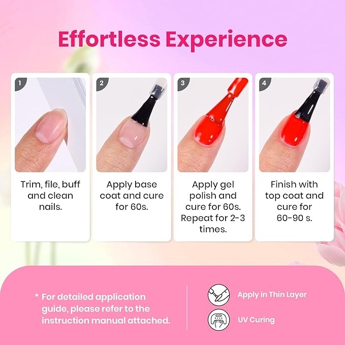 Beetles 36 Colors Gel Nail Polish Set, Pastel Jelly Pink Purple White Green Gel Polish Kit with Glitter Gel Base & Top Coat Nail Tools Soak Off UV Nail Art Salon DIY at Home Manicure Gift for Women