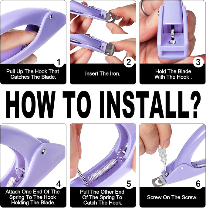 Light Purple Adjustable Nail Clippers with Magnet Sizers for Acrylic Nails, Professional Stainless Steel Fake False Nail Tip Clipper Cutter Trimmer, Manicure Tool for Salon Home Nail Art