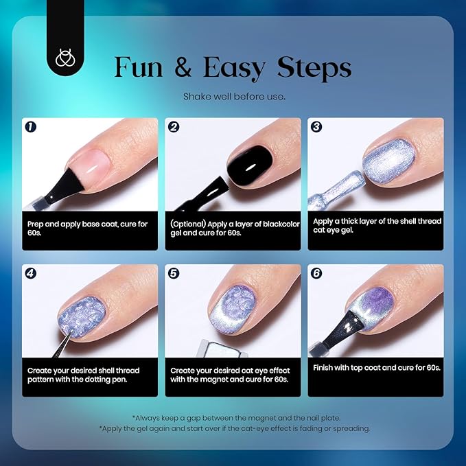 Beetles Cat Eye Gel Nail Polish Set 6 Colors, Glitter Red Shiny Burgundy Purple Magnetic Effect with Beetles 6 Colors Cat Eye Purple Pink Gel Nail Polish Set with Magnet and Double-ended Pen