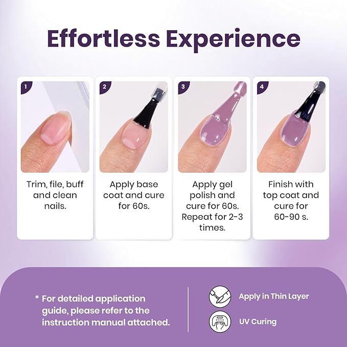Beetles Glitter Gel Nail Polish - 15ml Spring Summer Gel Polish Light Purple Lilac Bloom Colors Soak Off UV LED for DIY Salon Home Manicures Easter Gift for Women Girls