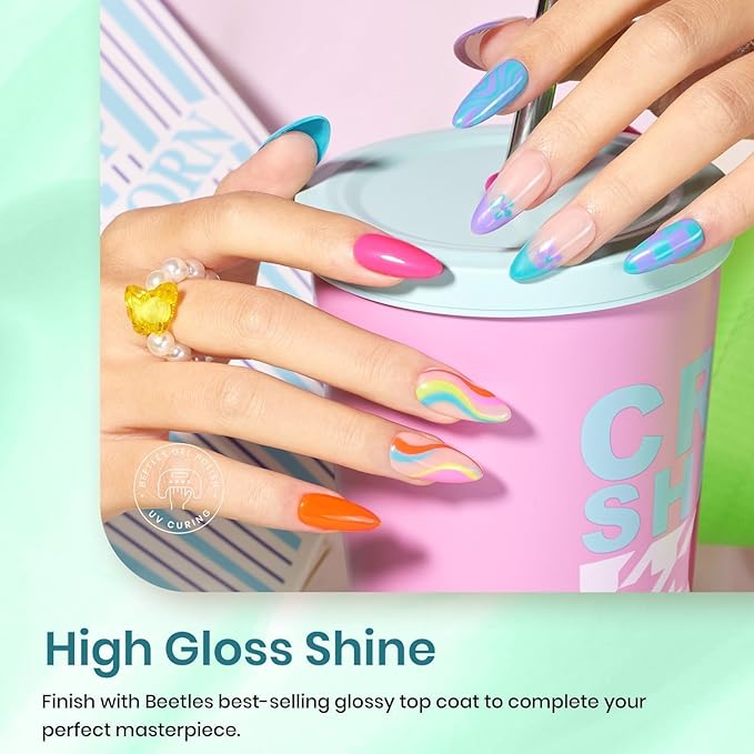 beetles Spring Gel Polish Set - 6 Colors Purple Blue Gel Nail Polish Red Green Gel Polish Set Manicure Nail Art DIY Home Gifts for Women Girls Nails