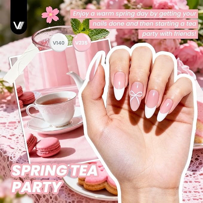 VANREESA 84 Pcs Gel Nail Polish Kit with U V Light and Almond Nail Tips -40 All Seasons Colors Gel Polish Set with 5 Pcs Base Top Coat Gel Nail Kit for Beginners with Everything Gifts for Women