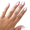 Olive & June Instant Mani Press-On Nails (Glue) | 42 Fake Nails, 21 Sizes | Non-Toxic, Long-Lasting Recycled Materials Realistic Look | Salon-Quality at Home | Medium, Almond | I Heart Pizza French
