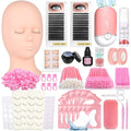 Lash Training Kit for Eyelash Extension, 232 PCS Individual Lash Kit for Beginner Practice with Everything: Mannequin Head with Removable Eyelids Fan Eyelashes Glue Tweezers Lash Tools Supplies