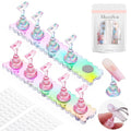 MelodySusie Nail Stand for Press Ons, 2 Sets Aurora Acrylic Magnetic Base for Painting Display Holder with Reusable Adhesive Putty for Home DIY Salon Supplies