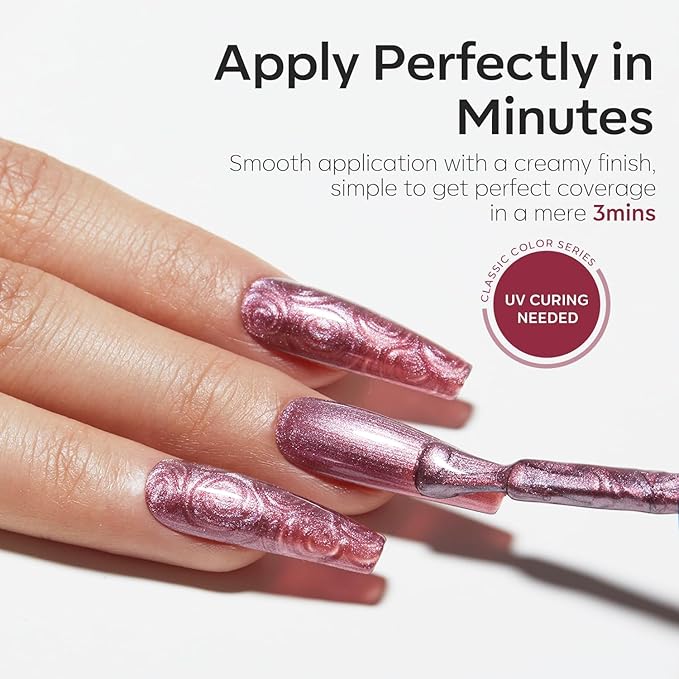 modelones Glitter Gel Nail Polish Pastel Red Gel Nail Polish Soak-Off UV Gel Polish - 28+ Days Long-Lasting Salon-Quality Nail Art DIY Manicure & Gift 15ML