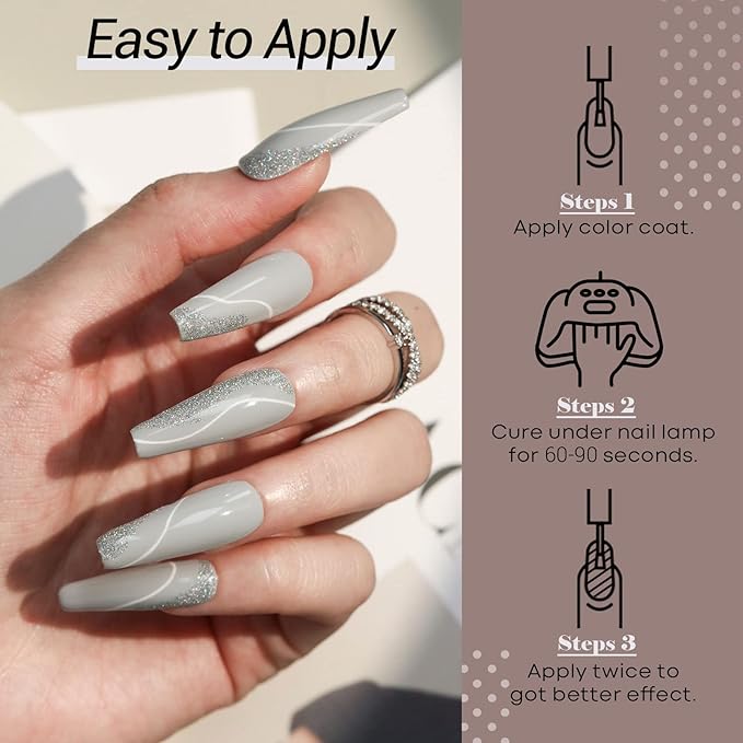 modelones Gel Nail Polish Set- 6 Colors Chocolate Brown Coffee Gel Polish Kit Brown Nude Glitter Nail Kit Soak Off Popular Nail Art Gifts for Women DIY Manicure Home