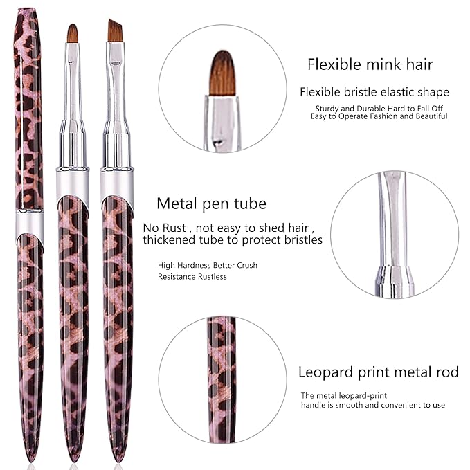DANNEASY 2pcs Nail Clean Up Brush Nail Polish Remover Brush Nail Art Brush Set Nail Design Brushes Acrylic Nail Brush for Cleaning Nail Polish Nail Art Tools