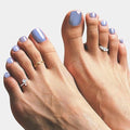 Toe Gel Nail Stickers - 34PCS Salon Quality Wraps no UV Light Needed - Long Lasting Toe Nail Polish Strips for Women (Sky Blue)