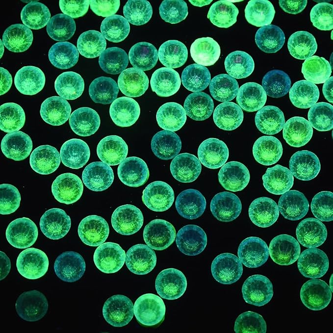 Blinginbox Flatback Rhinestones Round Gems, 1440pcs Luminous Series Glass Stones Neon Gems Non Hotfix Crystal Rhinestones for Nail Charms Crafts Clothes Tumblers,Emerald Luminous,SS6.