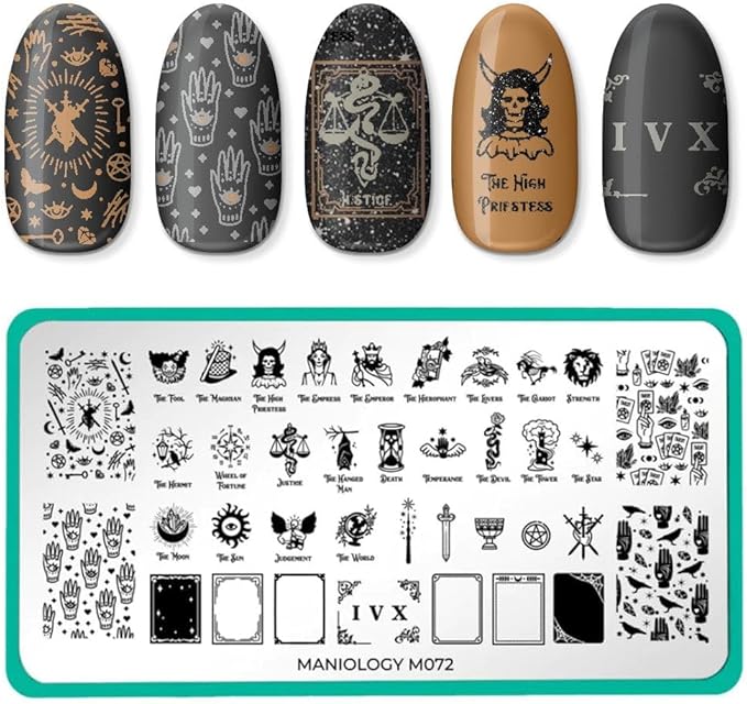 Maniology Sorcery & Spells Nail Stamping Plate Set | Halloween-Themed Designs Bundle for Mystical DIY Manicures – Reusable, Rectangular Stainless Steel Nail Art Templates